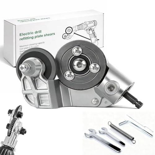 Titanium Drill Nibbler Metal Cutting Tool, New Electric Drill Plate Cutter with Adapter, Sheet Metal Nibbler Drills Attachment for Cutting Iron, White Sheet, Steel, Copper, Aluminum and Tin (1 PC)
