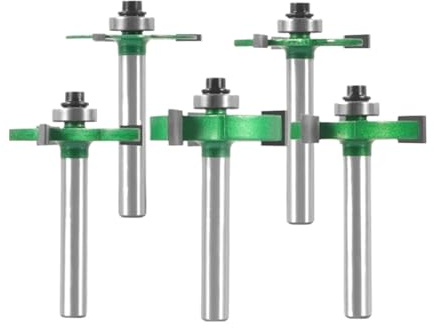Accesorios para tornos, Máquina De Torno, Broca Corte Ranurado 3 Carburo Verde Con Vástago 8MM Fresas Rodamiento Para Extremo Fresa Frontal Carpintería,Piezas de torno de metal(Set of 5 pieces)