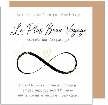 Edition Seidel Premium Carte de mariage carrée avec enveloppe. Carte de vœux pour mariés lui et elle couple amour infini cœur (HQ243 SW026)