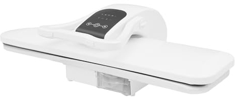Presse à vapeur de 91,4 cm pour la maison, 2200 W Heavy Duty, fer à repasser à vapeur, cinq niveaux de température réglables, presse à chaleur avec coussin en tissu (prise européenne, blanc)