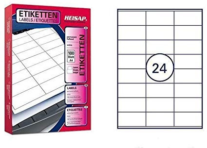 60.000 Bogenetiketten 70 x 36mm DIN A4 Universal-Aufkleber - 2.500 Bögen