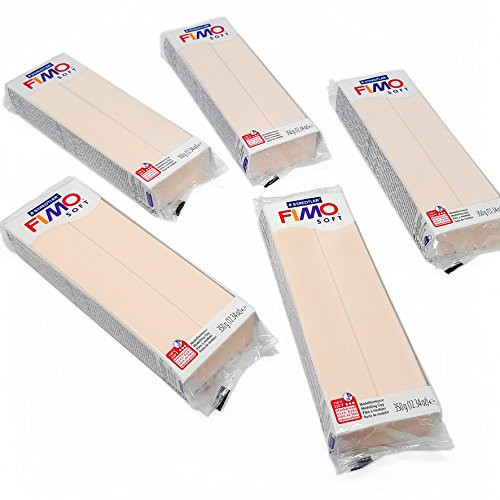 Fimo Soft 350 g Polymer Modelliermasse – Ofen backen Ton – 5 x Flesh (5 Für den Preis von 4)