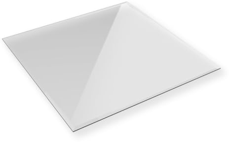 Euro Tische Glasplatte für Kaminofen und Tischplatte in 70x70cm Facettenschliff - Verschiedene Größen -Schutzplatte mit 6mm ESG Sicherheitsglas - Funkenschutzplatte, Glasboden für Kamin (Klarglas)
