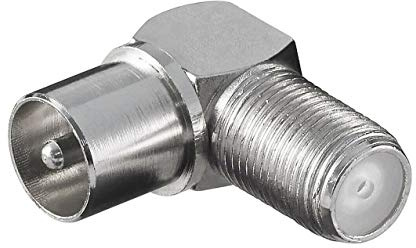 F-Adapter gewinkelt Sat TV Verbinder Kupplung F-Buchse auf 90° Koax Stecker IEC 9,5mm IEC-Winkelstecker Winkeladapter