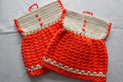 Sibylles Geschenkeartikel Sonderangebot!!! 1 Paar gehäkelte Topflappen Kleidchen