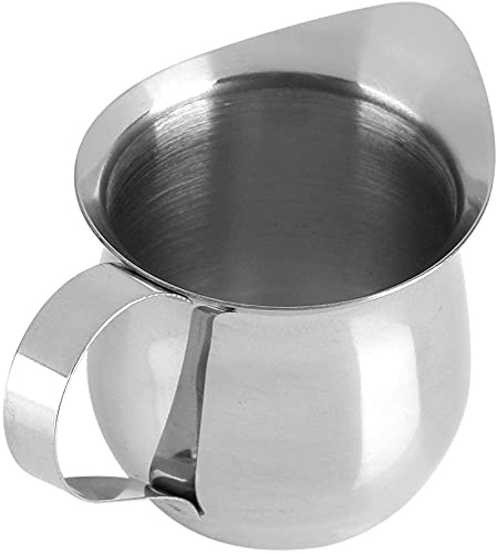 ANCLLO jarra de espuma de leche multiusos de acero inoxidable para café y leche con punta de boca de café con leche para café y capuchino Barista, taza de jarras de cocina Latte Art (240 ml)