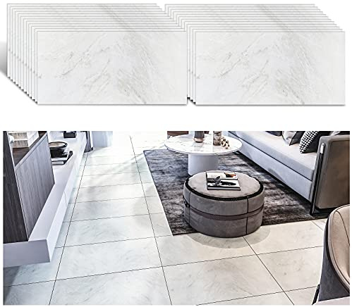 VEELIKE 60cm x 30cm Küche Vinyl Bodenaufkleber Fliese Selbstklebend 24 Stück Ölfest Wandfliesen Boden Wasserdicht für Wohnzimmer Badezimmer PVC Dekorativer Fliesenaufkleber Schälen und kleben