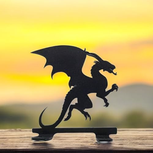 Fence Post Topper, Post Top, Post Cap, DRAGON Garden Ornament, Garden Decor, Metal Art