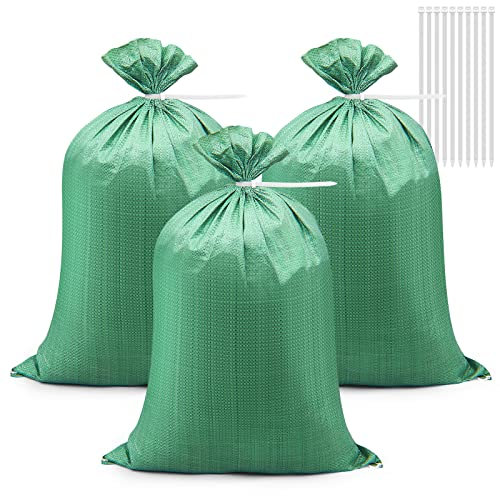 Shappy 20 Sacchi da Giardinaggio 45×75cm per Sabbia, Ghiaia, Rifiuti, Macerie e Calcinacci - Intrecciati per Impieghi Gravosi Con 20 Fascette per Rifiuti da Giardino (Colore Misto)
