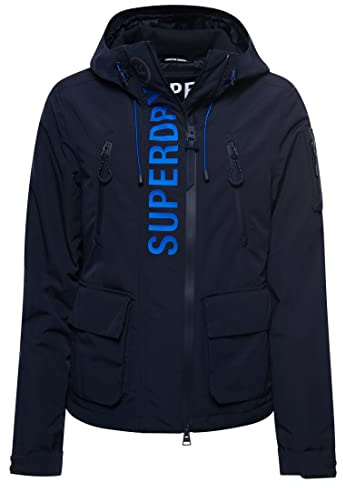 Superdry Damen Ultimate SD-Windcheater mit Kapuze Nordisch Chrom Marineblau/Mazarin Blau 36
