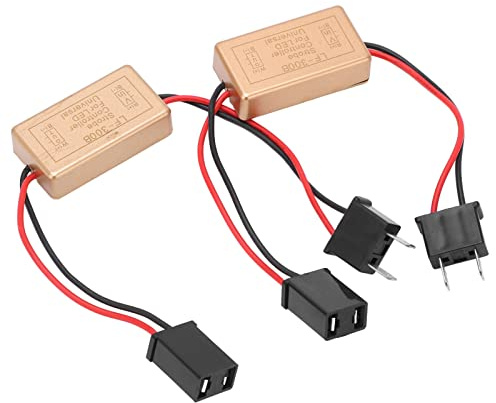 2 Pezzi Led Flash Controller, 50W Resistenza Al Calore Flash Strobo Controller Frenata/Lampeggiante/Segnale Lampada Con H7 Maschio Femmina Adattatore Lampeggiatore Modulo
