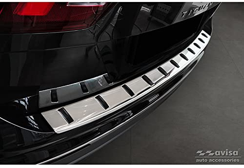 Avisa Edelstahl Heckstoßstangenschutz STRONG EDITION passgenau | kompatibel mit Volkswagen Tiguan II 2016-2020 & Facelift 2020-2024 - Silber