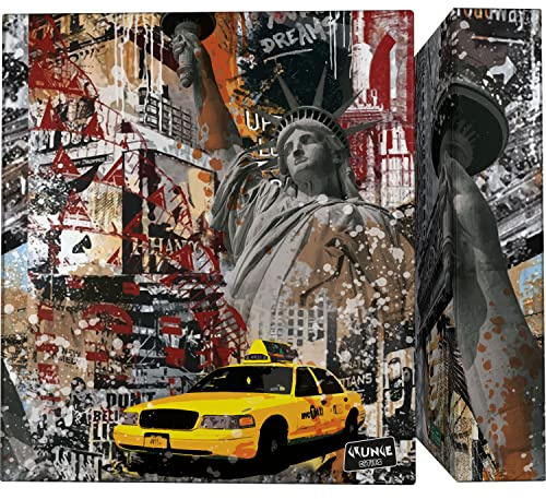Grafoplás 88172646. Ordner mit 4 Ringen, A4, gemischte Ringe, 40 mm, weicher Laminierung, Anti-Fingerabdruck, Kollektion Grunge Cities, New York
