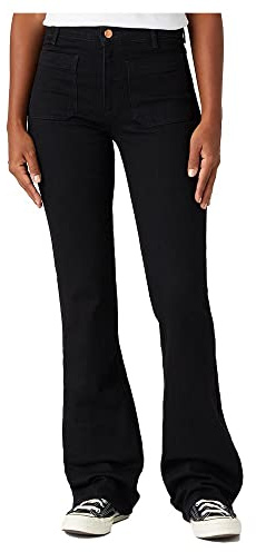 Wrangler Pantalones Vaqueros para Mujer, Estilo Retro, Negro, W33 / L32, Retro Black, 33W x 32L