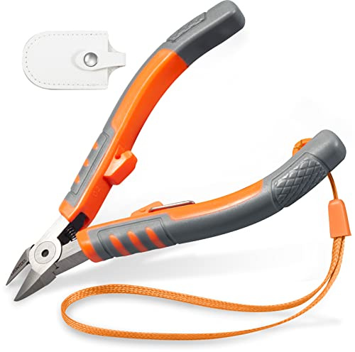 LEONTOOL Seitenschneider 12,7 cm Drahtschneider Bündigschneider Seitenschneider Schneidzange Werkzeug mit Handseil und Schutzabdeckung Drahtschere für schmale Fläche Schneiden Drähte Kabelbinder