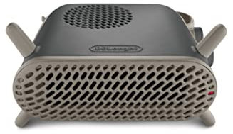 De'Longhi Capsule Fit HFS70B24.GY, Fan Heater, Quiet Heater with Functional Design, Vertical and Horizontal Positioning, Safety Thermostat, 3 Fan Settings, 2400W, Grey