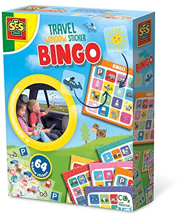 SES Creative 02238 – reseleksak: Resefönsterklistermärke bingo för barn