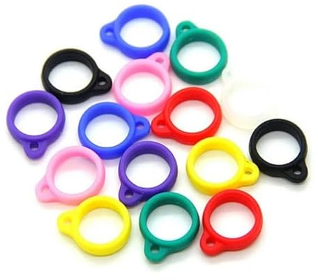 8 x Multi Coloured Vape Lanyard Rings - Silicone Bands in 8 Colours - 13mm to Attach Vape Pen to Necklace