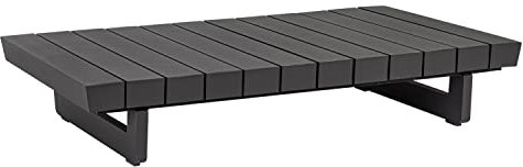 Home4You Garten-Loungetisch - Anthrazit - Aluminiumrahmen - 126 x 74 cm