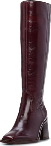 Vince Camuto Women's Sangeti Stacked Heel Knee High Boot Fashion, Dark Mahogany, 6 UK