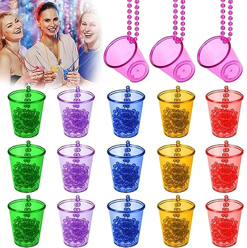 Snapsglas, 18 stycken shotglas att hänga på, muggar att hänga på, brud plastmuggar, för svensexor förlovningsfest brudfest