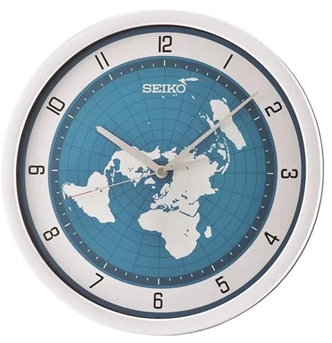 Seiko Wanduhr, Kunststoff, Aluminium, Blau/Silber, 36 x 4 x 36 cm