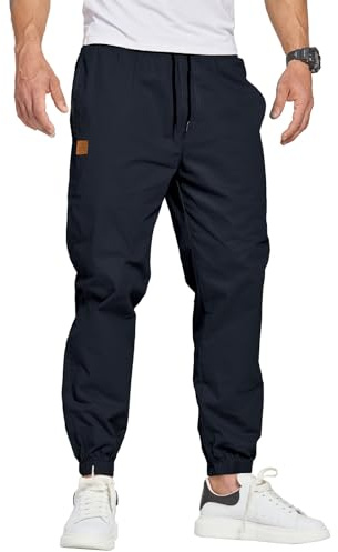 ZOXOZ Herren Hose Chino Cargo Hose Freizeithose Baumwolle Sporthose Casual Jogginghose Elastische Taille mit Kordelzug Sweatpants Herren mit Taschen