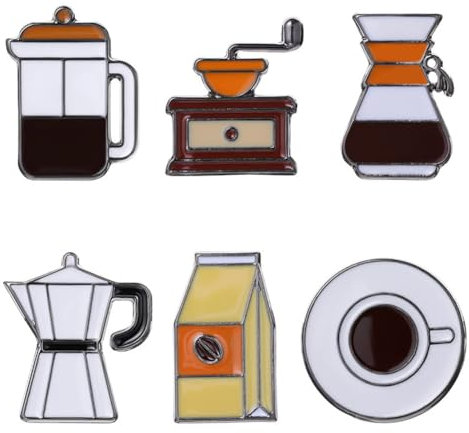 Coffee Maker Enamel Pins Coffee Machine Pour Over Coffee Beans Brooch for Barista Friend Collar Lapel Badge Jewelry Accessorie