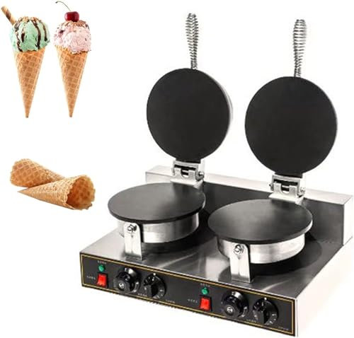 Máquina for hacer conos de helado Máquina eléctrica for hacer conos de gofres Rollos de huevo redondos Bandeja for hornear postres eléctrica antiadherente Cocina Regalo for restaurantes, panaderías, u