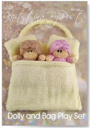 Knitting by Post Knitting Pattern Leaflet for Dollies with a Bag Play Set from Doll Soft Toy A5 Leaflet