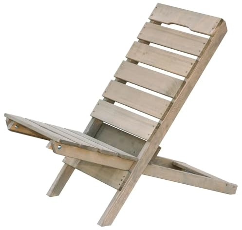 ITA Sedia da giardino pieghevole grigia in legno - Sedia in legno per giardino, balcone, terrazza - Salvaspazio, pieghevole, resistente alle intemperie, legno naturale, compatta, Made in EU