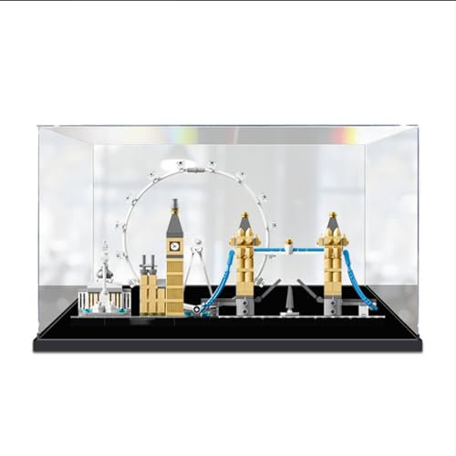 Le-Go-Modellbaustein-Acryl-Vitrine, geeignet für Le-go Architecture Serie London 21034 Modell-Schaukasten. Modell nicht im Lieferumfang enthalten (2 mm Basismodell)