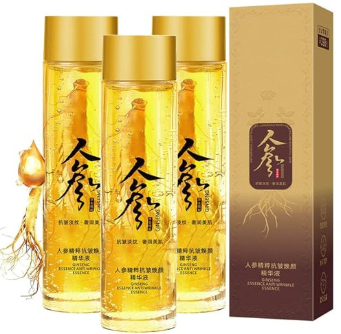 sjfscqr Anti-Falten-Aging-Ginseng-Serum, Koreanisches Anti-Aging-Essenz aus rotem Ginseng, Ginseng-Gesichtsserum, Kampf gegen Kollagenverlust, Falten reduzieren und Erschlaffung verbessern