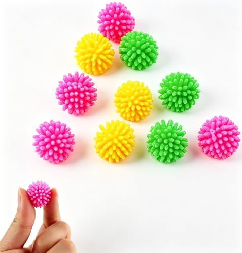 10 Stück Mehrfarbig Mini Stressball mit Noppen für zwischendurch Massageball 2 cm Kleiner Noppenball, Igelball für Selbstmassage, Reha und Fitness, Reflexzonen - als Set Verfügbar Massagegeräte