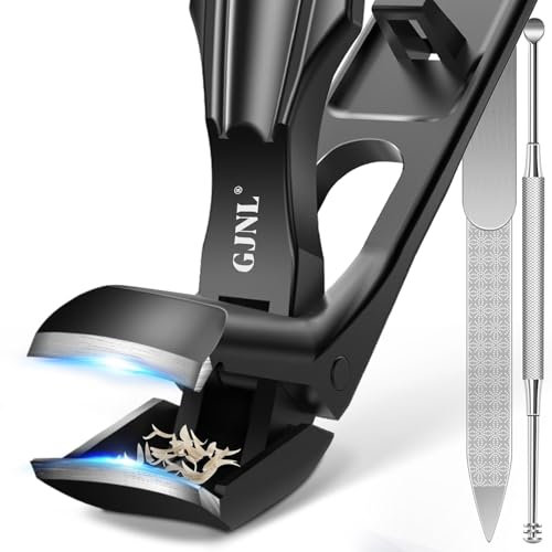 Winkelkopf Nagelknipser für Senioren mit Auffangbehälter- Ergonomischer große Nagelzwicker mit Wide Kieferöffnung, Mess Free Wide Jaw Sharp Blade Nagelknipser Fußnägel Geschenke für Ihn Männer/Frauen