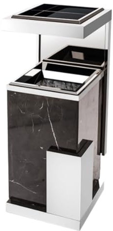 Cubo de basura comercial Papelera De Exterior Papelera De Mármol Papelera De Acero Inoxidable Para Vestíbulo De Hotel Edificio De Oficinas De Hotel Con Cenicero Vertical Bote De Basura Al Aire Libre(B