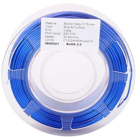 Zweifarbiges PLA-Filament, 200 G, 1,75 Mm, mit Glänzendem Aussehen, Breiter Temperaturbereich, Kompatibilität für 3D-Drucker