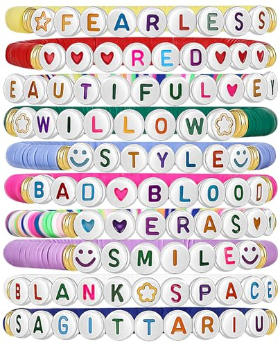 YWOYWO Friendship Bracelets Set, Stackable Charm Customized Bangle, 12 Zodiac Signs 10pcs Elastic Inspired Bracelets Songs Album Jewelry Gifts (Sagittarius Nov.22 - Dec.21)