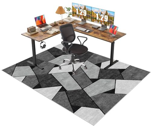 Bürostuhl Unterlage 160 x 180 cm Schreibtischstuhl Schutzmatte für hartholzböden rutschfeste Bodenschutzmatte Kratzfest Bodenmatte Stuhlunterlage Rollmatte Bürostuhl Stuhlmatten für Laminat, Parkett