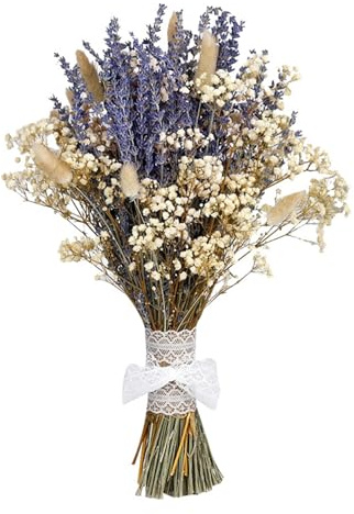 HXNH Flor de aliento de bebé de lavanda seca natural de 17.7 pulgadas para ramos de boda, fiesta, centros de mesa, decoración del hogar