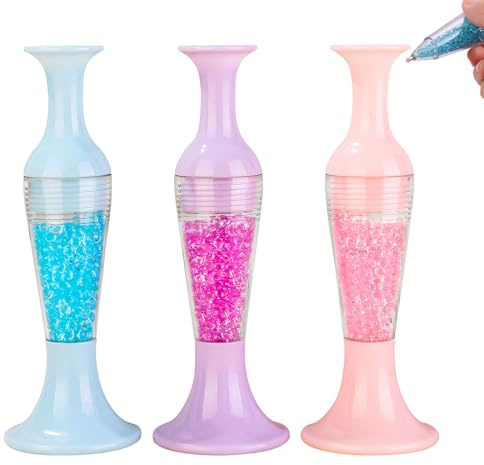 Diamond Painting Stift, 3 Stück Diamant-Malstifte Diamant-Kunst-Stift In Blumentopf-Form Automatische Dosierung Diamond Painting Zubehör Diamant-Malwerkzeug Diamant Painting Zubehör für Basteln (A)