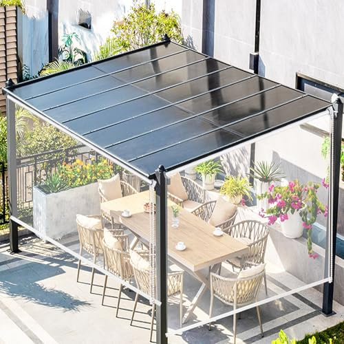 Sunshade Clear Roll Up Blinds,Rainproof Dustproof Roller Shade Blind,Outdoor Clear Vinyl Roller Shades with Chain,Easy to Install Window Blinds,for Kitchen Balcony Garden (W110xH120cm/W43xH47)