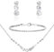Gjinxi Silber Schmuck-Set für Frauen, Strass Halskette Armband Dangle Ohrringe Set, Kristall Braut Hochzeit Partei Schmuck-Sets für Braut Brautjungfer formale Kostüm Zubehör