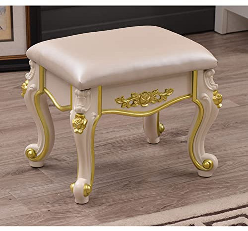 SJFJJKD Vanity Benches Quadratischer Vanity-Hocker, Ankleidehocker, Make-up-Hocker, gepolsterte Bank, Klaviersitz-Stuhlbank im Schlafzimmer, Badezimmer, Sitzhöhe 37 cm, kräftig Friendship Years