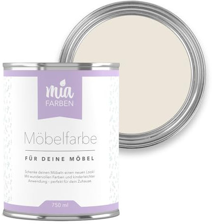 miafarben Möbelfarbe für Holz 750ml, Kreidefarbe, Möbellack ohne schleifen, Kreidelack (Dezentes Sandbeige)