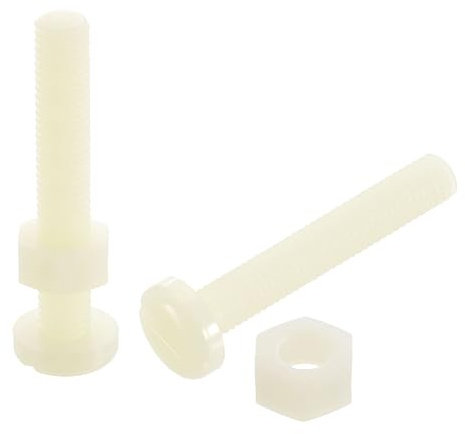 QUARKZMAN 40Sets Nylon Schraubenmuttersortiment, M8 1.25x50mm geschlitzte Pan Head Schrauben & M8 Muttern | Nylon