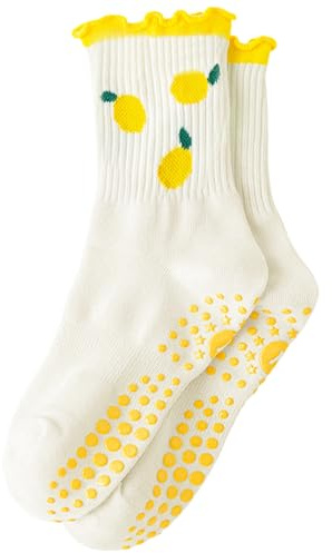 Yawlsow Pilates Stoppersocken für Damen Rutschfeste Yoga Grip Socken | mit Noppen niedlich und bequem für Reformer Ballett Barre Tanz Trampolin Krankenhaus Fitness Zuhause Atmungsaktiv