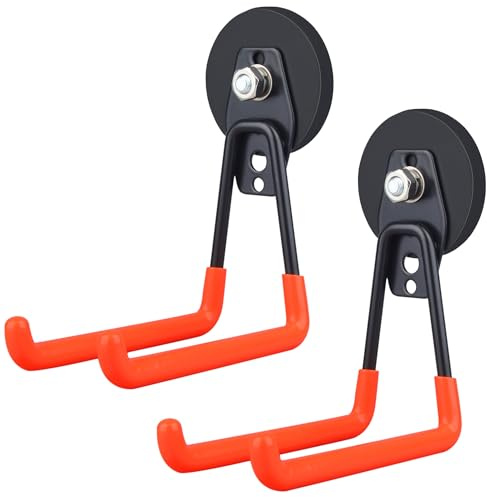 ULIBERMAGNET Magnete Power Tool Organizzatore, trapano senza fili, gancio per garage Heavy Duty, grande e forte manget con gancio per garage, organizzazione di officina, 2 ganci per trapano (arancione