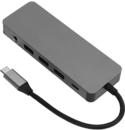 Jectse USB -C -HUB 4K Charge Rapide de 11 en 1 Adaptateur PD Multiport pour L'alliage en Aluminium du Bureau D'ordinateur Portable