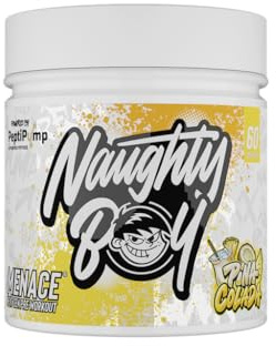 Naughty Boy Menace V2 Pre Workout Powder, High Stim Energy, Pump & Focus Formula with PeptiPump, Citrulline & Beta Alanine, 60 Servings, Pina Colada